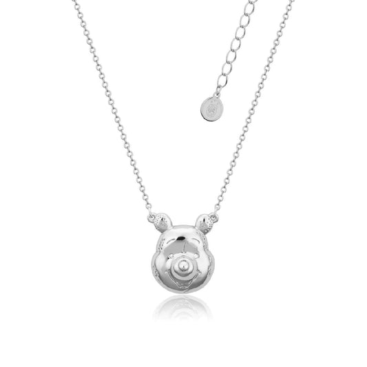 DISNEY COUTURE KINGDOM WINNIE THE POOH PENDANT NECKLACE WHITE GOLD PLATED