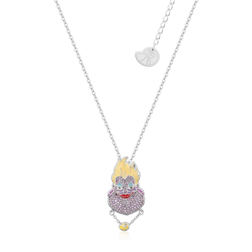 DISNEY COUTURE KINGDOM THE LITTLE MERMAID URSULA CRUSTAL NECKLACE WHITE GOLD PLATED