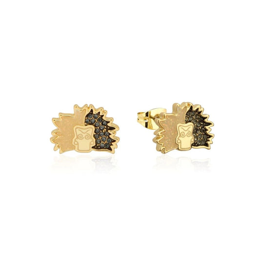 DISNEY COUTURE KINGDOM 101 DALMATIONS CRUELLA DE VIL CRYSTAL STUD EARRINGS YELLOW GOLD PLATED