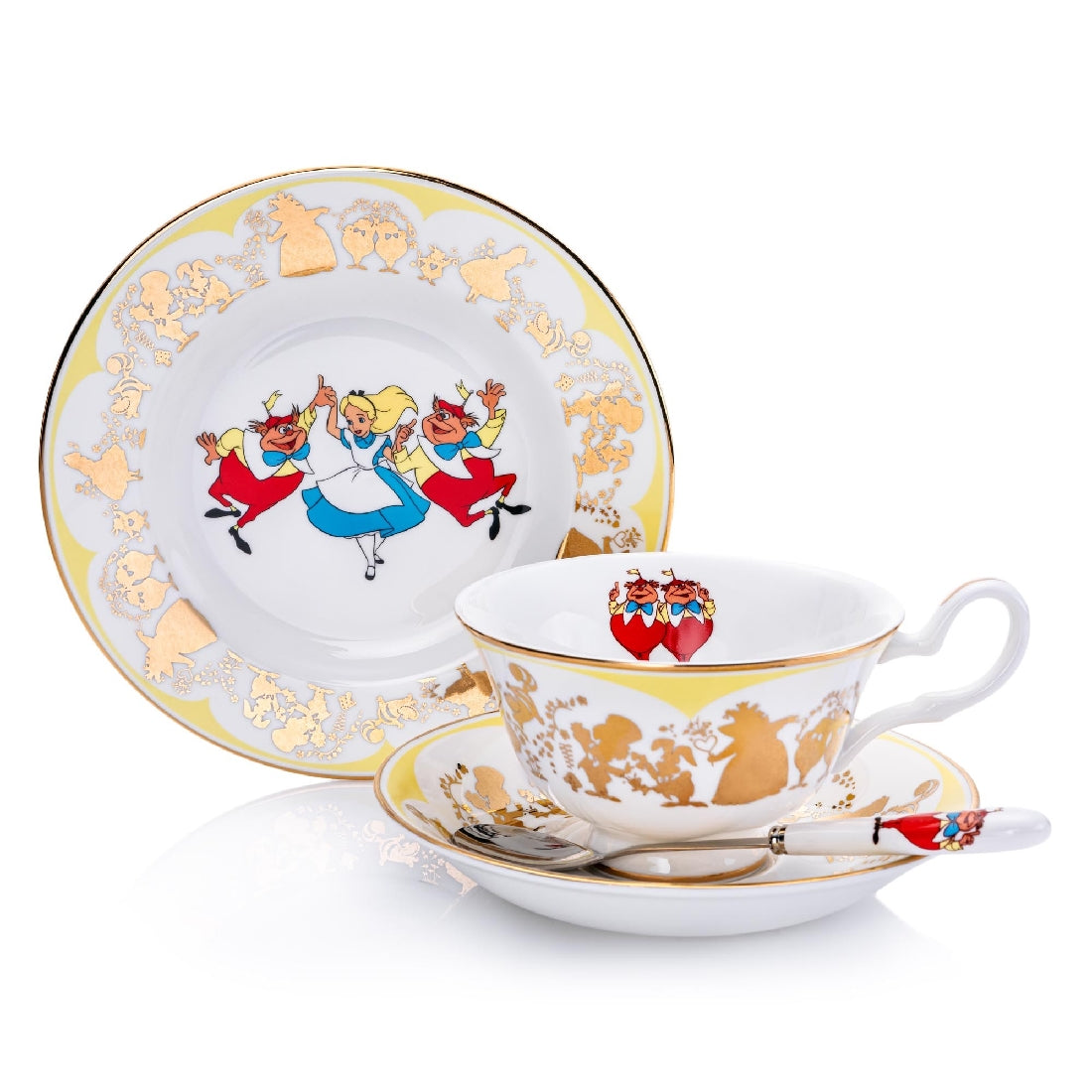 DISNEY ENGLISH LADIES COLLECTION BREAD PLATE ALICE IN WONDERLAND TWEEDLEDEE & TWEEDLEDUM